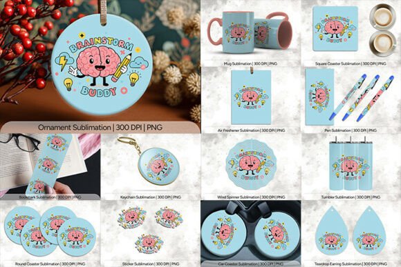 Brainstorm Buddy School Sublimation PNG