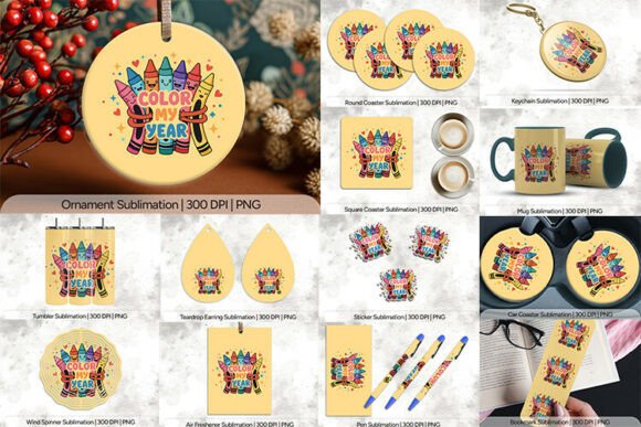 Color My Year Crayon Sublimation PNG: A Versatile Digital Asset for Creative Projects