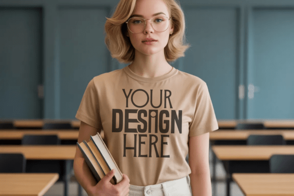 Evaluating the Khaki Comfort Colors 1717 Teacher Mockup for Educator Apparel Design