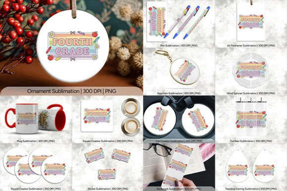 Fourth Grade Pastel School Sublimation