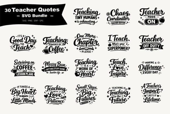 Funny Inspirational Teacher Quotes SVG Bundle
