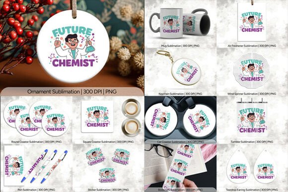 Future Chemist Sublimation PNG Bundle