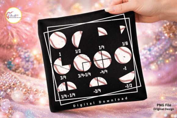 Math Fraction Baseball PNG for Teachers