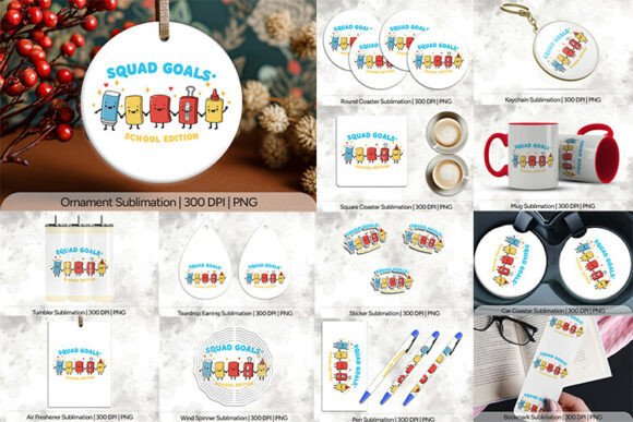 Squad Goals School Edition PNG Design: Strategic Asset for Educational Branding and Merchandise